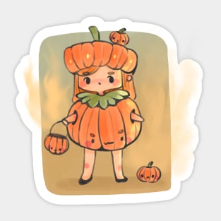 Pumpkin Girl Sticker